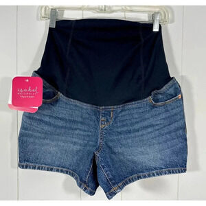 Isabel Maternity Size 2 Over Belly Maternity Dark Wash Shorts